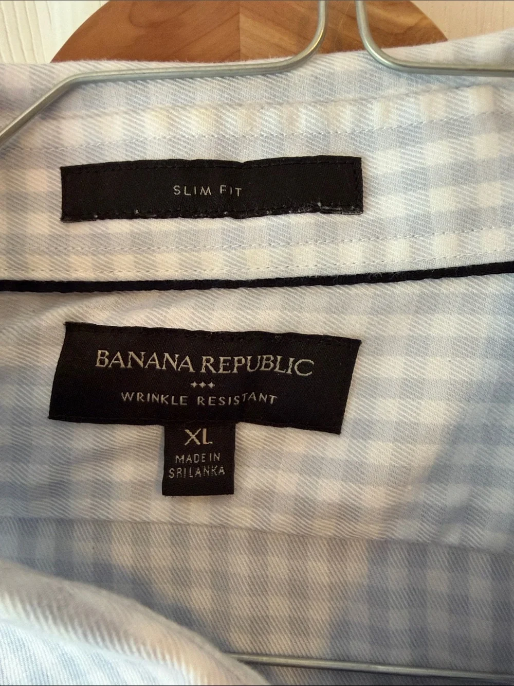 Banana Republic Men’s Light Blue Gingham Dress Shirt